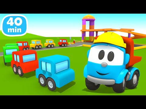 Dessin animé en français. Léo le camion curieux et ses assemblages. Un parking pour les voitures