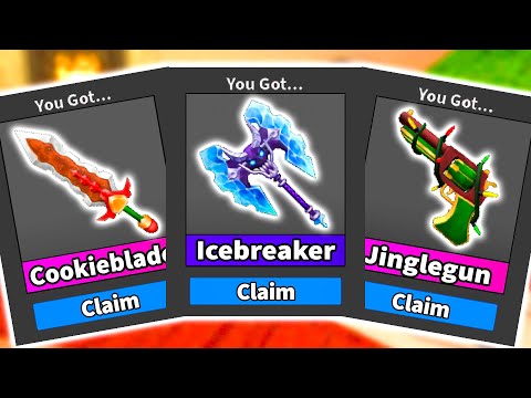 Thumbnail for I got ALL CHRISTMAS 2020 GODLY weapons in MM2!! (Roblox Murder Mystery 2)