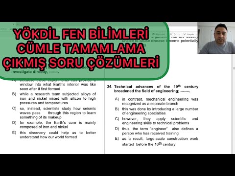 YÖKDİL CÜMLE TAMAMLAMA SORULARI ÇÖZÜMÜ. YÖKDİL CÜMLE TAMAMLAMA SORULARI NASIL ÇÖZÜLÜR. YÖKDİL FEN