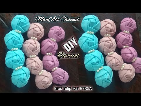 DIY || Tutorial Bros Dari Kain Perca / Cara Membuat Bunga Tulip dari kai perca polyster