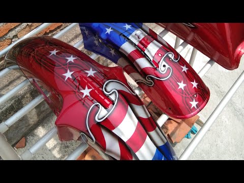 Thumbnail for cara airbrush bendera amerika terlihat timbul