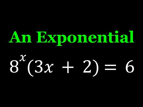 Solving 8^x(3x+2)=6