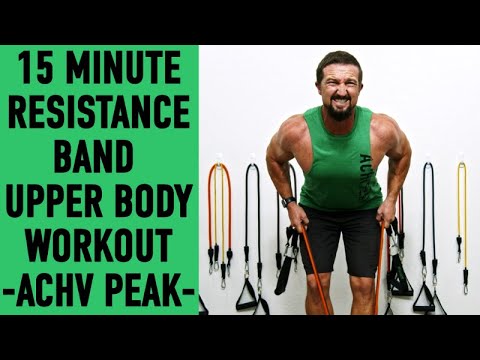 Thumbnail for 15 Minute Resistance Band Upper Body Workout - Low Impact - All Exercises Standing @ACHVPEAK