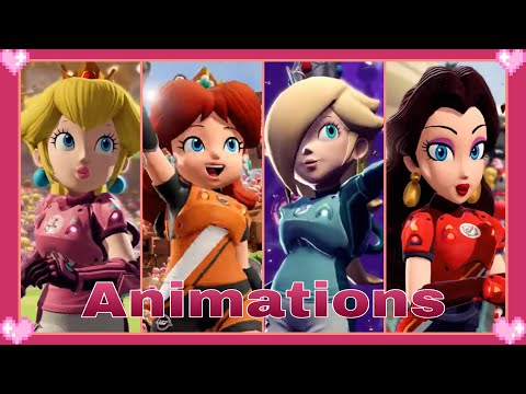 ???? Mario Strikers Battle League - Peach,Daisy,Rosalina,Pauline Animations ????