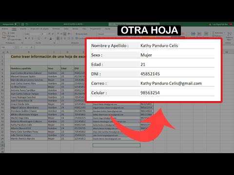 Cómo traer información de una hoja de Excel a otra
