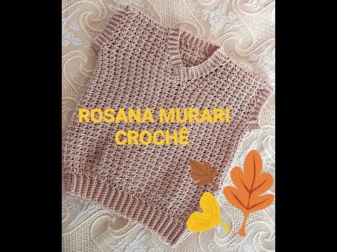 PULOVER OU COLETE CAUÃ,   FÁCIL DE FAZER VESTE DE 10 A 12 ANOS OU UM P ADULTO. #croche #crochet