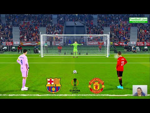 Manchester United Vs Barcelona - Penalty Shootout 2023 | UEFA Europa League | eFootball PES Gameplay